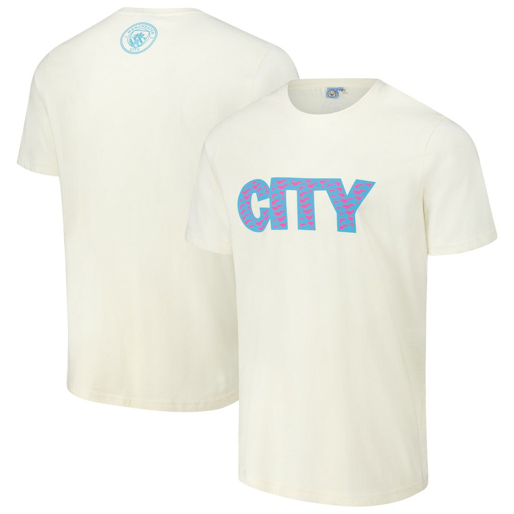 Manchester City Logo T-Shirt - Cream cheap