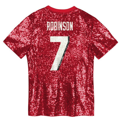 Bijan Robinson Atlanta Falcons Girls Youth Sequin V-Neck Fashion Jersey - Red for sale