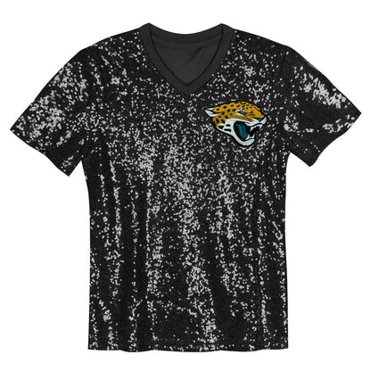 Trevor Lawrence Jacksonville Jaguars Girls Youth Sequin V-Neck Fashion Jersey - Black outlet