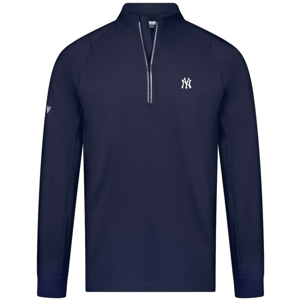 New York Yankees Levelwear Theory Insignia Quarter-Zip Pullover - Navy