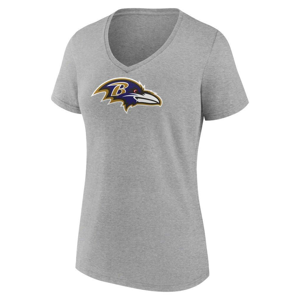 Zay Flowers Baltimore Ravens Women's Icon Player Name & Number V-Neck T-Shirt - Gray cheap