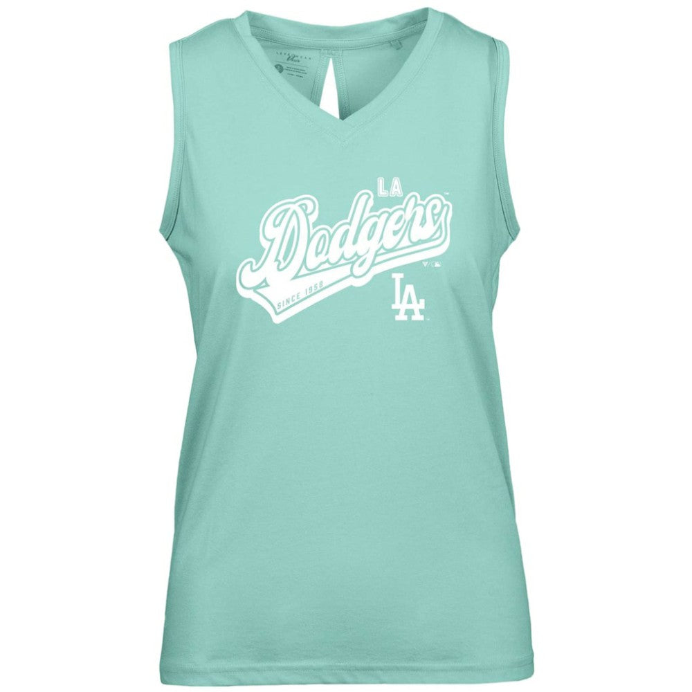 Los Angeles Dodgers Levelwear Women's  Paisley Sweep V-Neck Tank Top - Mint