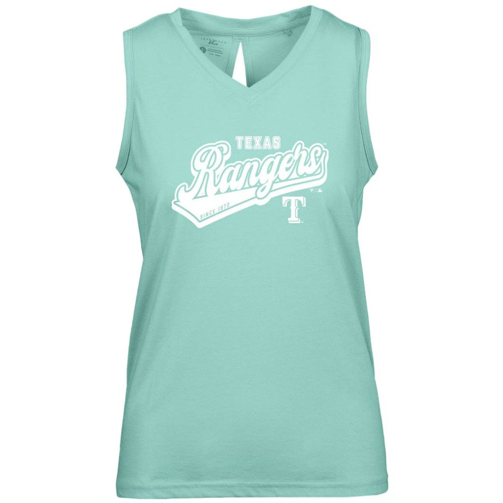 Texas Rangers Levelwear Women's  Paisley Sweep V-Neck Tank Top - Mint
