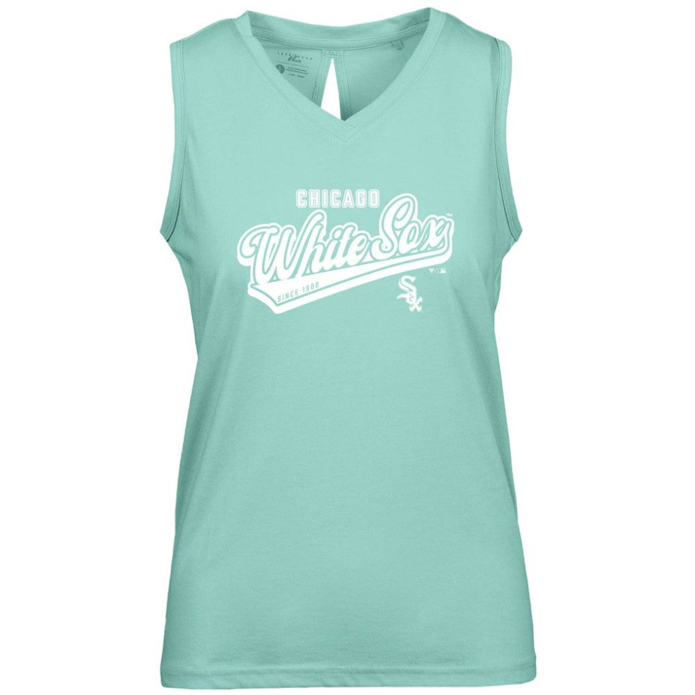 Chicago White Sox Levelwear Women's  Paisley Sweep V-Neck Tank Top - Mint