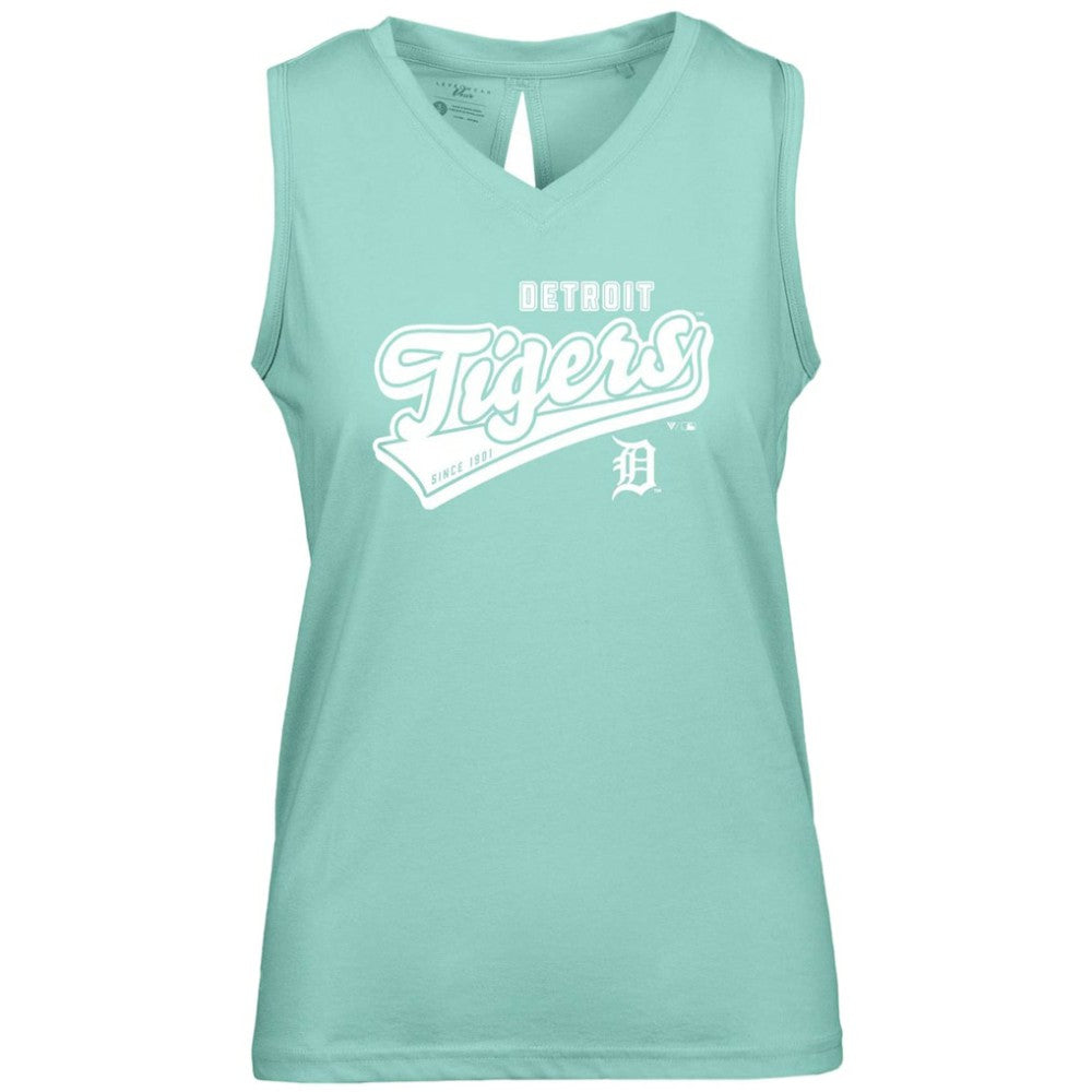 Detroit Tigers Levelwear Women's  Paisley Sweep V-Neck Tank Top - Mint