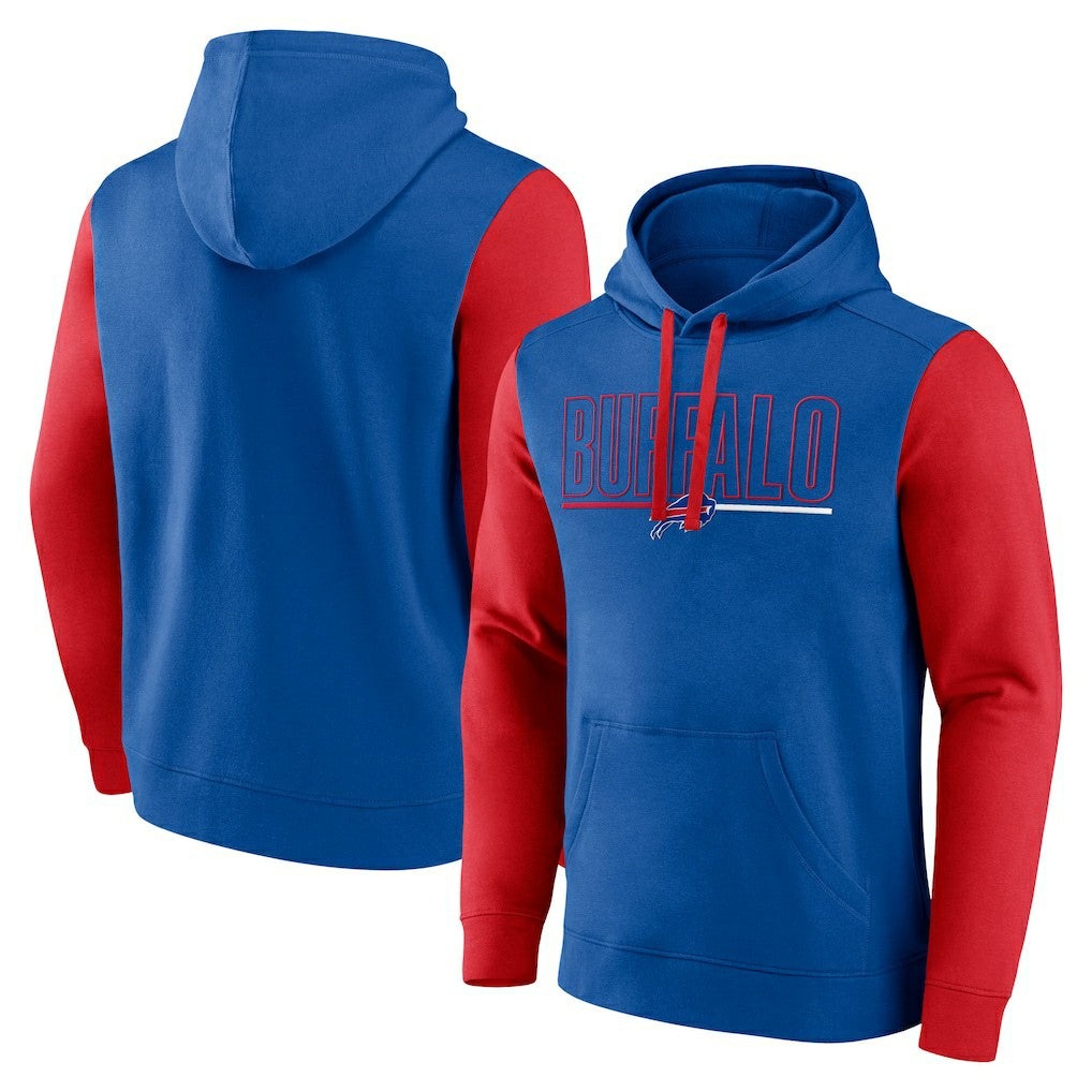 Buffalo Bills Outline Pullover Hoodie - Royal/Red cheap