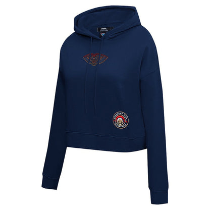 New Orleans Pelicans Pro Standard Women's Jewels Cropped Pullover Hoodie - Navy discount