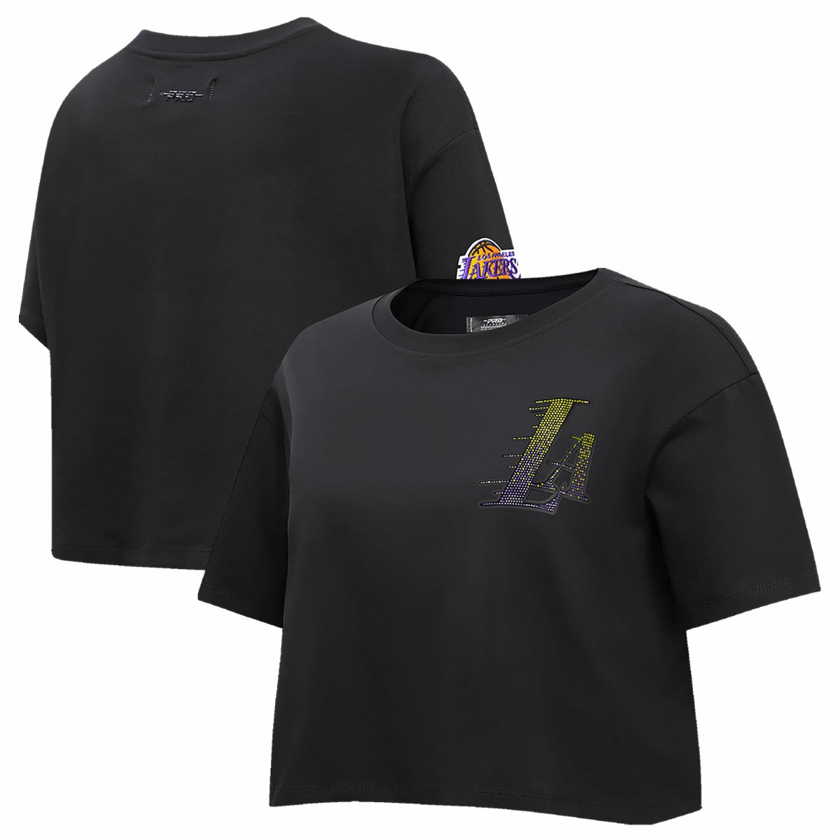 Los Angeles Lakers Pro Standard Women's Jewels Boxy Cropped T-Shirt - Black online