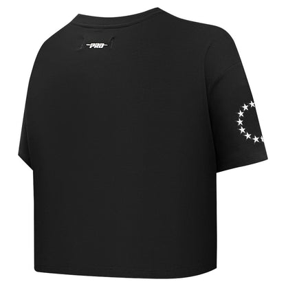 Philadelphia 76ers Pro Standard Women's Jewels Boxy Cropped T-Shirt - Black discount