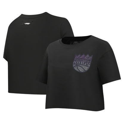 Sacramento Kings Pro Standard Women's Jewels Boxy Cropped T-Shirt - Black discount