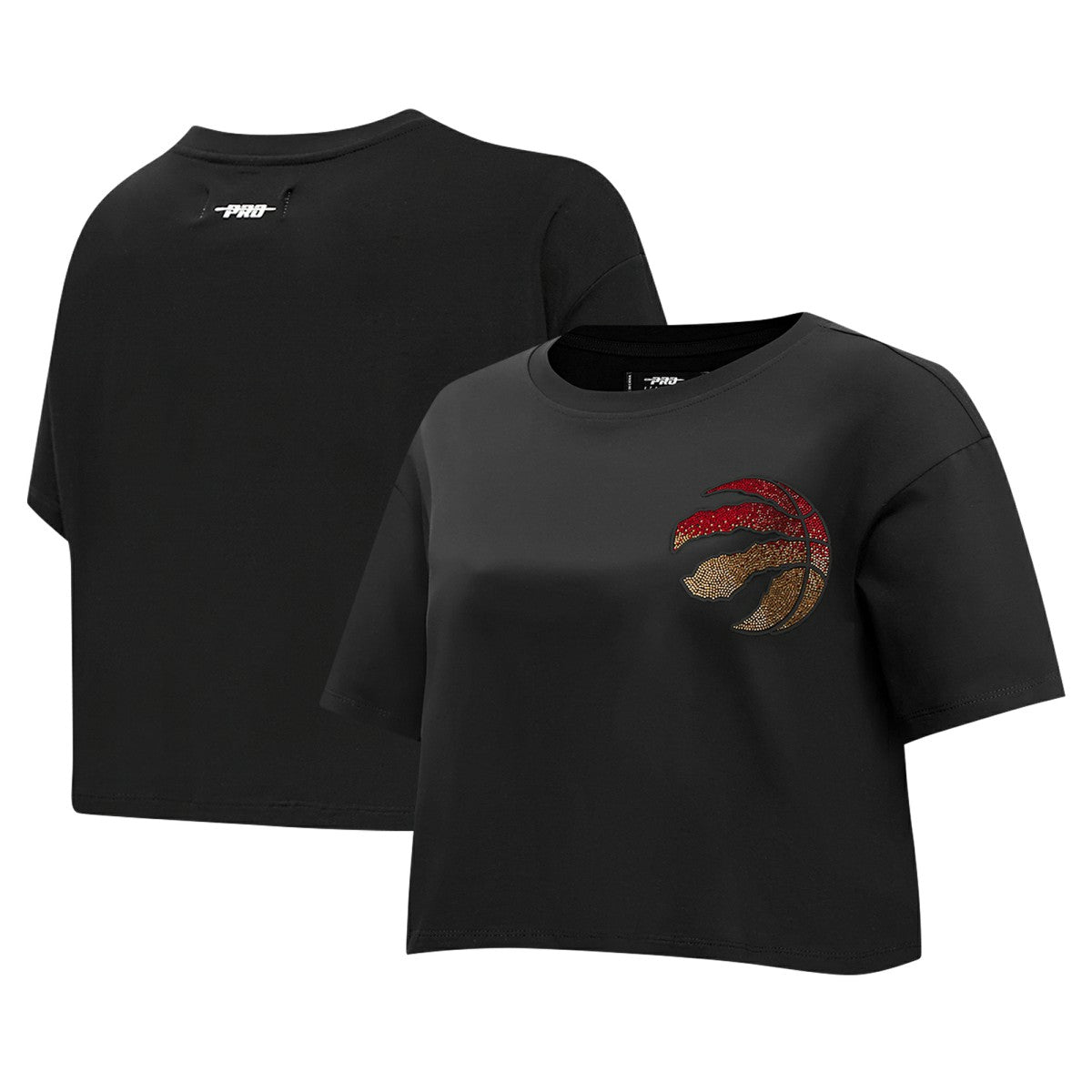 Toronto Raptors Pro Standard Women's Jewels Boxy Cropped T-Shirt - Black on sale