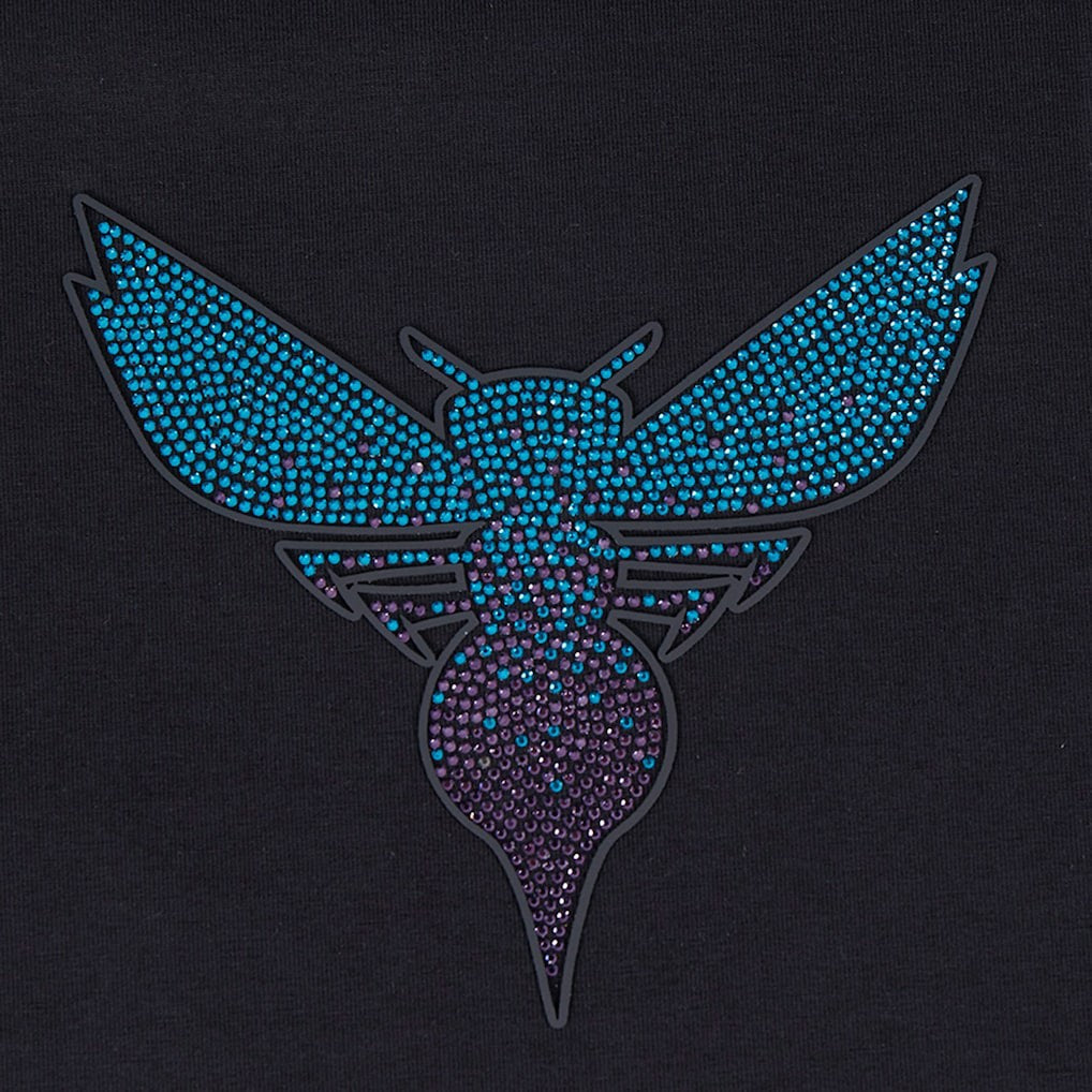 Charlotte Hornets Pro Standard Women's Jewels Boxy Cropped T-Shirt - Black sale