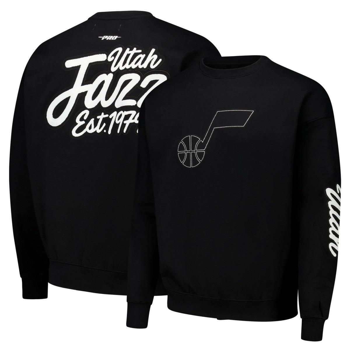 Utah Jazz Pro Standard Paint the City Drop Shoulder Sweatshirt - Black shop