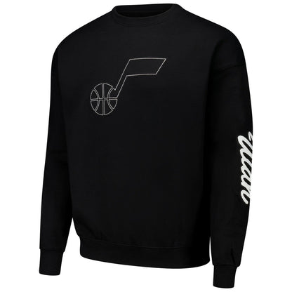 Utah Jazz Pro Standard Paint the City Drop Shoulder Sweatshirt - Black shop