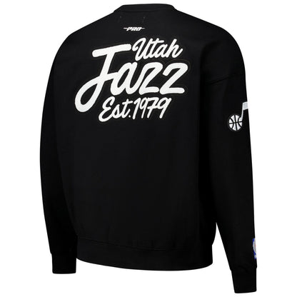 Utah Jazz Pro Standard Paint the City Drop Shoulder Sweatshirt - Black shop