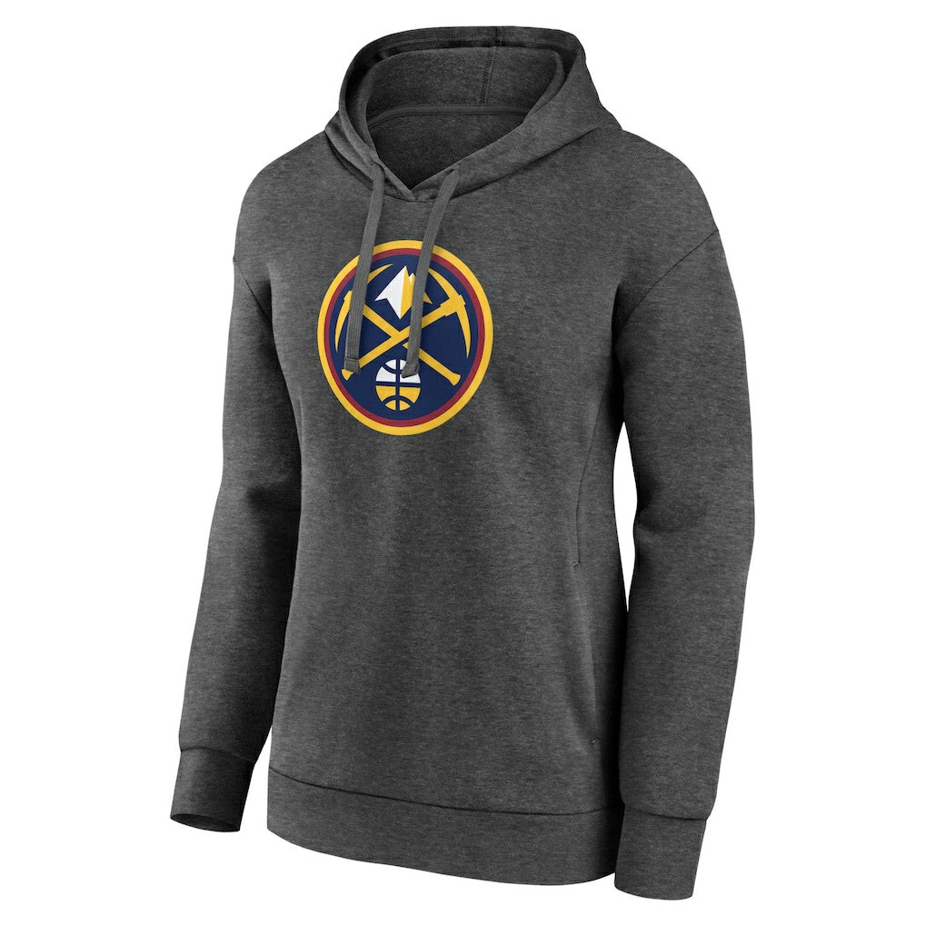 Denver Nuggets Women's Primary Logo Pullover Hoodie - Charcoal discount