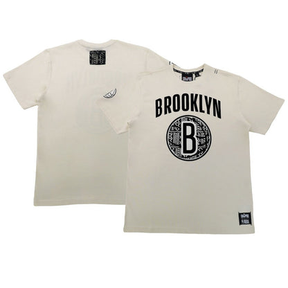 Brooklyn Nets NBA x Two Hype Unisex Culture & Hoops T-Shirt - Cream for sale