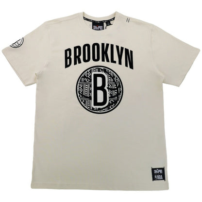 Brooklyn Nets NBA x Two Hype Unisex Culture & Hoops T-Shirt - Cream for sale