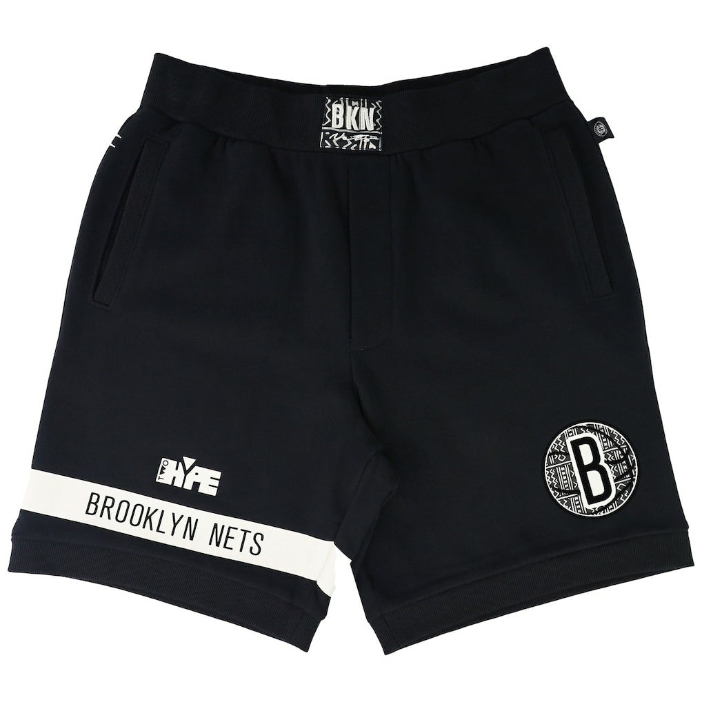 Brooklyn Nets NBA x Two Hype Unisex Culture & Hoops Premium Classic Fleece Shorts - Black sale