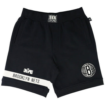 Brooklyn Nets NBA x Two Hype Unisex Culture & Hoops Premium Classic Fleece Shorts - Black sale