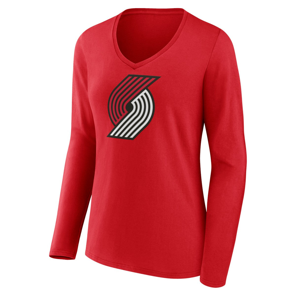 Portland Trail Blazers Women's Primary Logo Long Sleeve V-Neck T-Shirt - Red online