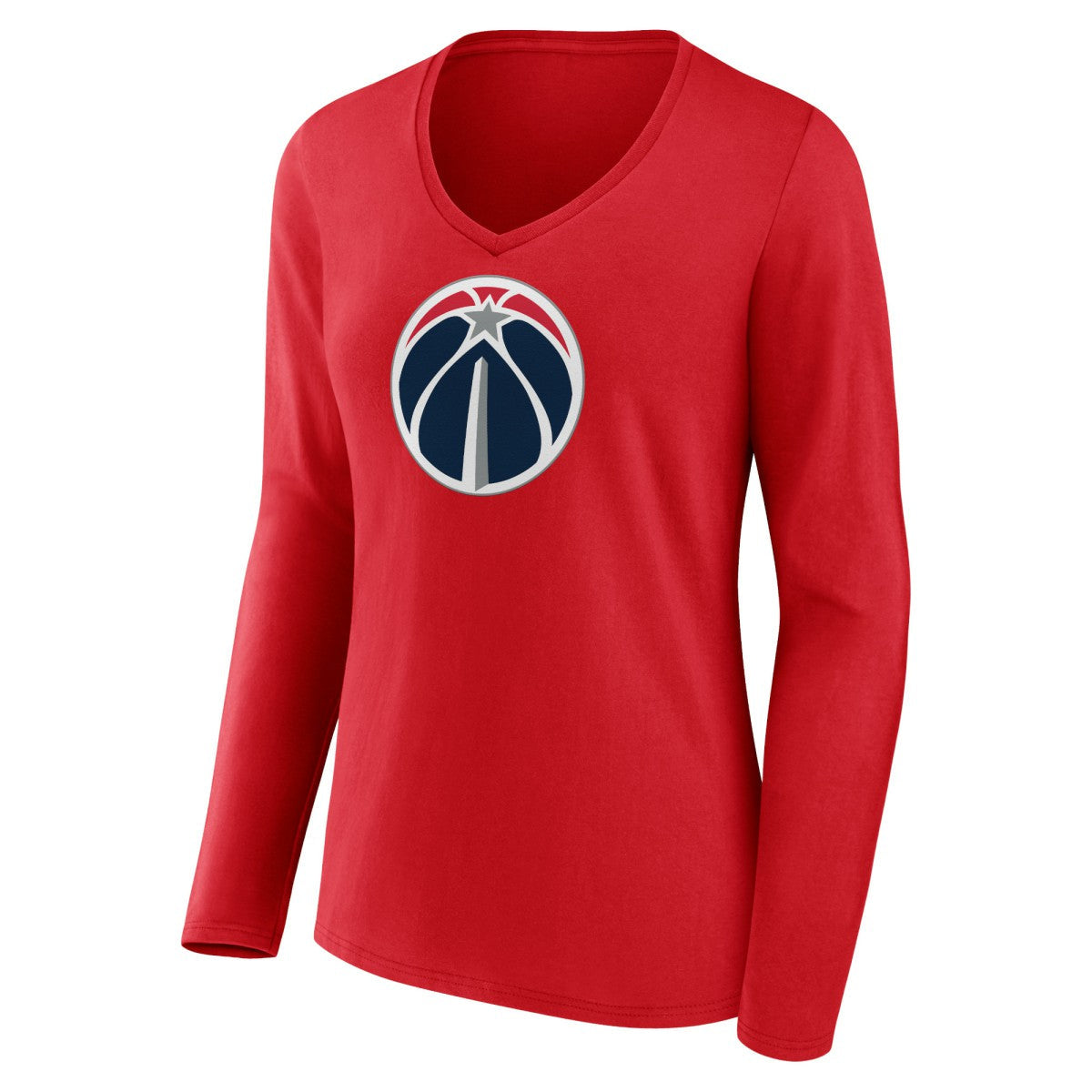 Washington Wizards Women's Primary Logo Long Sleeve V-Neck T-Shirt - Red sale