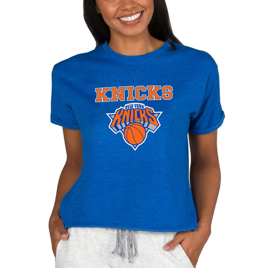 New York Knicks Concepts Sport NBA Women's Concepts Mainstream Terry SS Top - Royal for sale