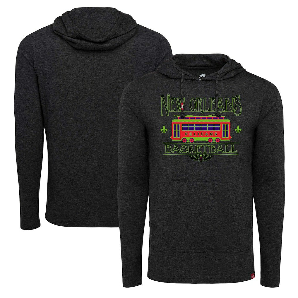 New Orleans Pelicans Sportiqe Unisex City Edition Rowan Lightweight Tri-Blend Pullover Hoodie - Heather Black cheap