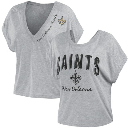 New Orleans Saints WEAR by Erin Andrews Women's Reversible T-Shirt - Heather Gray sale
