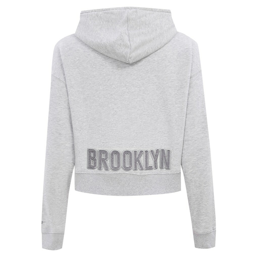 Brooklyn Nets Pro Standard Women's Triple Tonal Full-Zip Hoodie - Heather Gray for sale