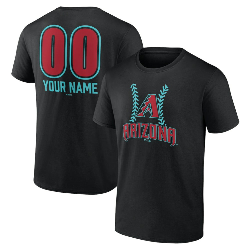 Arizona Diamondbacks Personalized Name & Number Fastball T-Shirt - Black