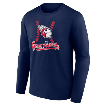 Cleveland Guardians Personalized Name & Number Fastball Long Sleeve T-Shirt - Navy