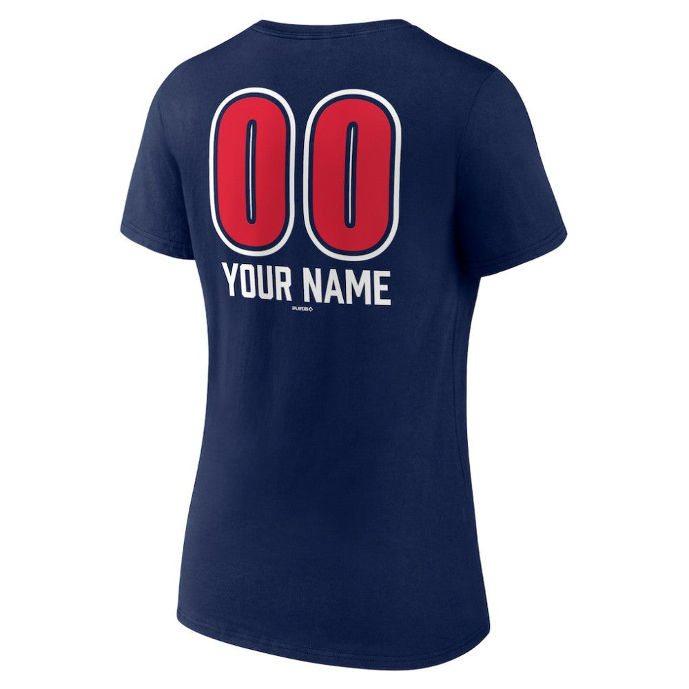 Cleveland Guardians Women's Personalized Name & Number Fastball V-Neck T-Shirt - Navy