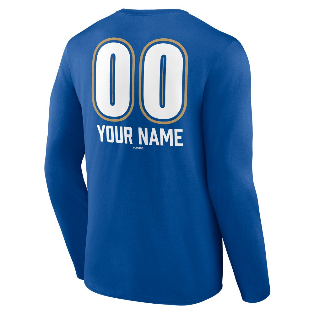 Kansas City Royals Personalized Name & Number Fastball Long Sleeve T-Shirt - Royal