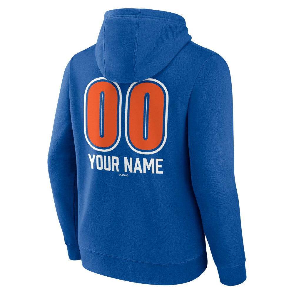 New York Mets Personalized Name & Number Fastball Pullover Hoodie - Royal