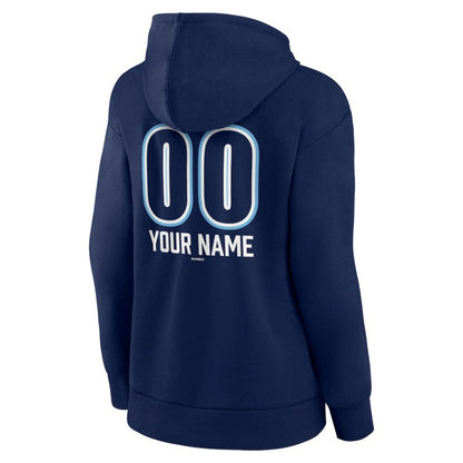 Tampa Bay Rays Women's Personalized Name & Number Fastball Pullover Hoodie - Navy