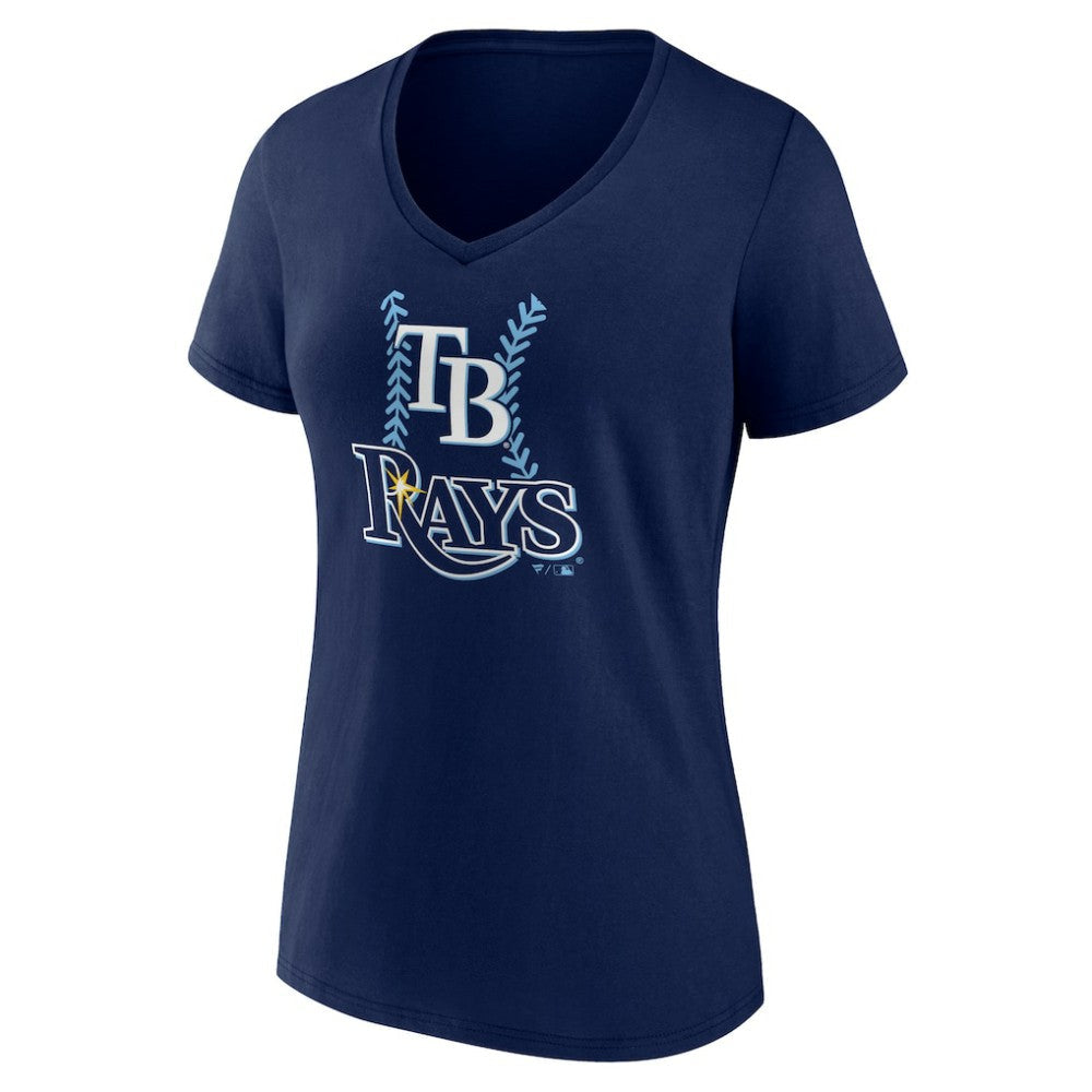 Tampa Bay Rays Women's Personalized Name & Number Fastball V-Neck T-Shirt - Navy