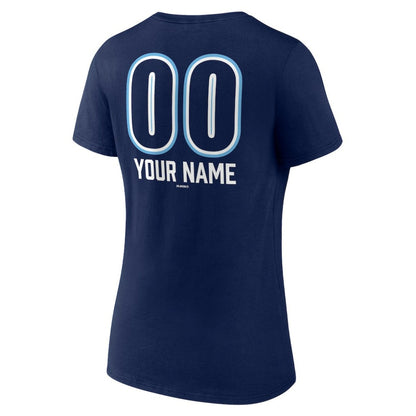 Tampa Bay Rays Women's Personalized Name & Number Fastball V-Neck T-Shirt - Navy