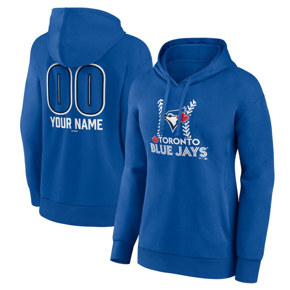 Toronto Blue Jays Women's Personalized Name & Number Fastball Pullover Hoodie - Royal