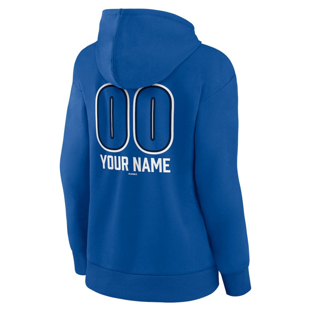 Toronto Blue Jays Women's Personalized Name & Number Fastball Pullover Hoodie - Royal