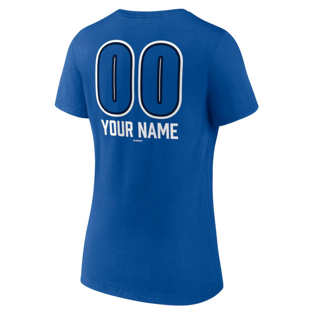 Toronto Blue Jays Women's Personalized Name & Number Fastball V-Neck T-Shirt - Royal