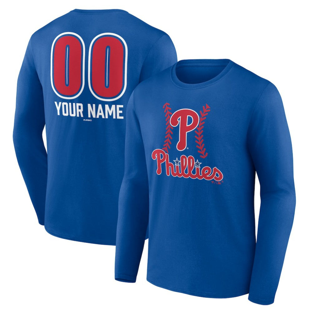 Philadelphia Phillies Personalized Name & Number Fastball Long Sleeve T-Shirt - Royal