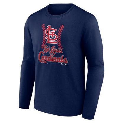 St. Louis Cardinals Personalized Name & Number Fastball Long Sleeve T-Shirt - Navy