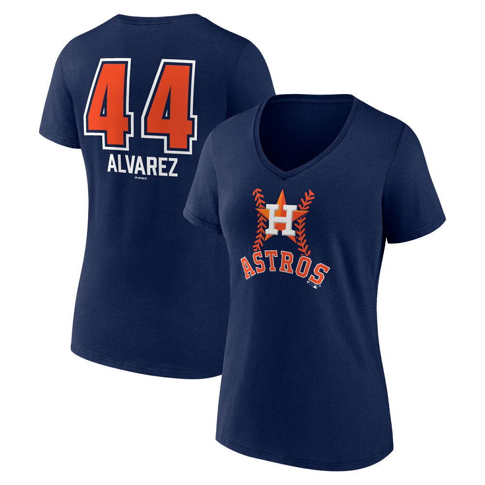 Yordan Alvarez Houston Astros Women's Fastball Player Name & Number V-Neck T-Shirt - Navy