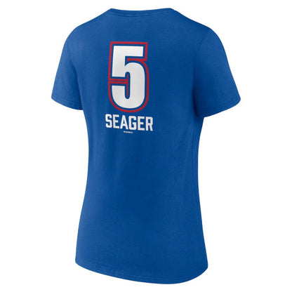 Corey Seager Texas Rangers Women's Fastball Player Name & Number V-Neck T-Shirt - Royal