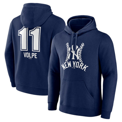 Anthony Volpe New York Yankees Fastball Player Name & Number Pullover Hoodie - Navy