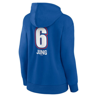 Josh Jung Texas Rangers Women's Fastball Player Name & Number Pullover Hoodie - Royal