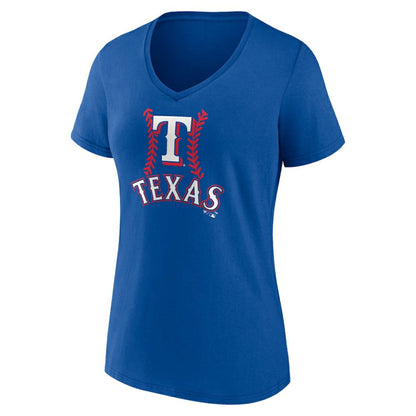Josh Jung Texas Rangers Women's Fastball Player Name & Number V-Neck T-Shirt - Royal