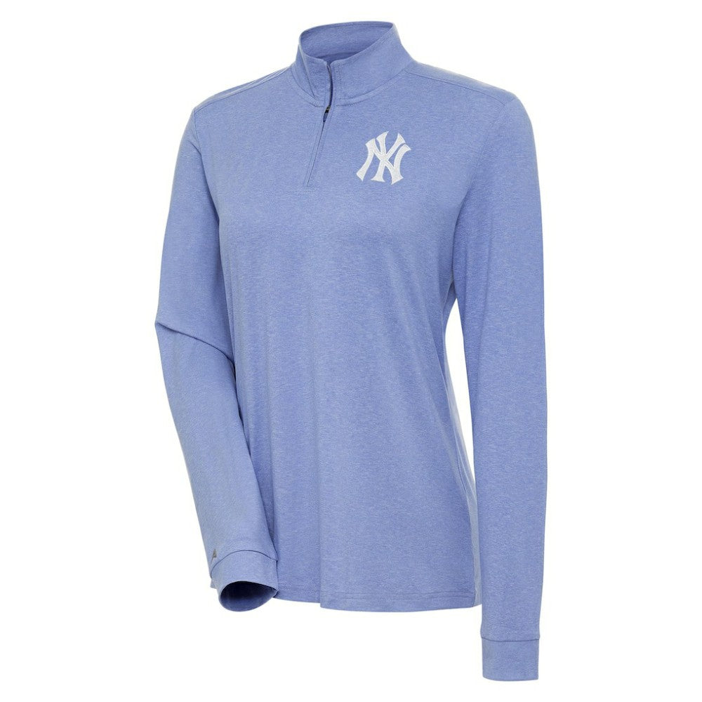 New York Yankees Antigua Women's Mentor Quarter-Zip Pullover Top - Lavender