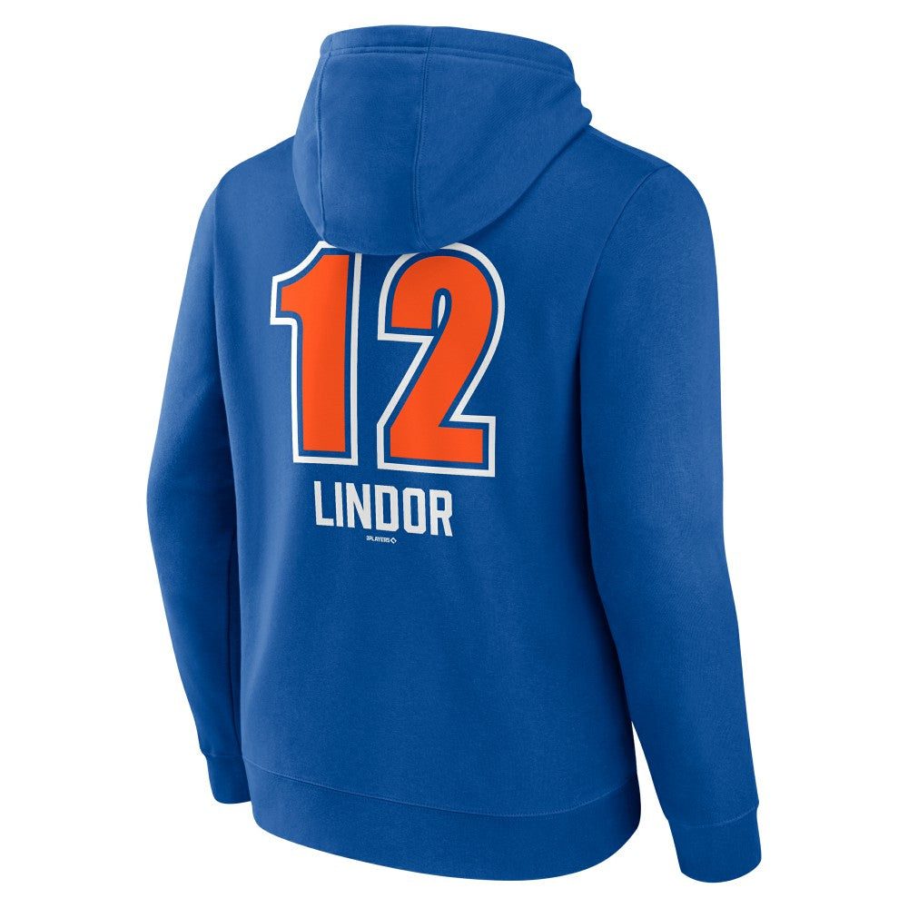 Francisco Lindor New York Mets Fastball Player Name & Number Pullover Hoodie - Royal